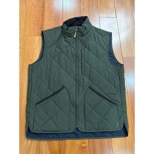 NWOT‎ J.Crew Men's Sussex Vest Olive Green Quilted Full Zip Corduroy Collar M